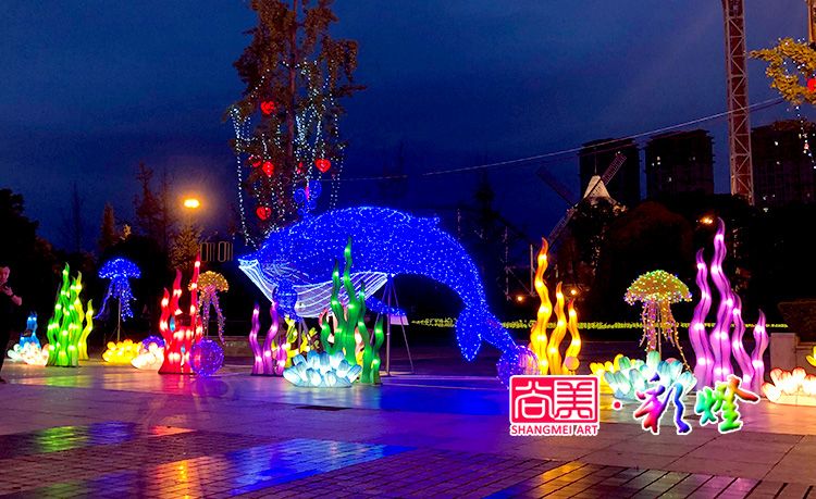 四川成都温江国色天乡举办灯光节展览